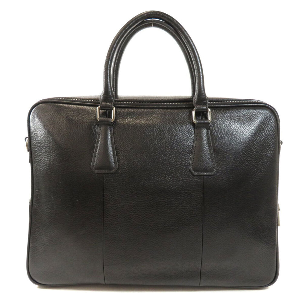 Prada Calfskin Business Motif Logo Bag